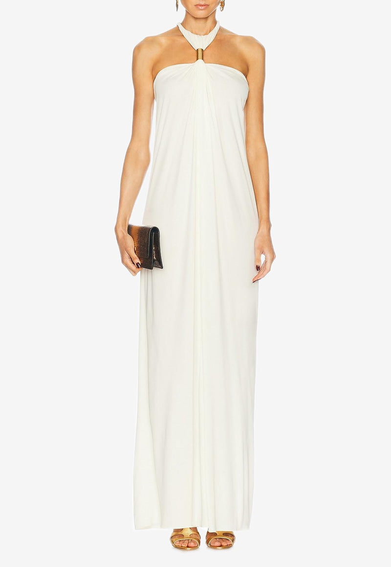 Tom Ford Halterneck Draped Maxi Dress ABJ823-JEX131 AW002 White