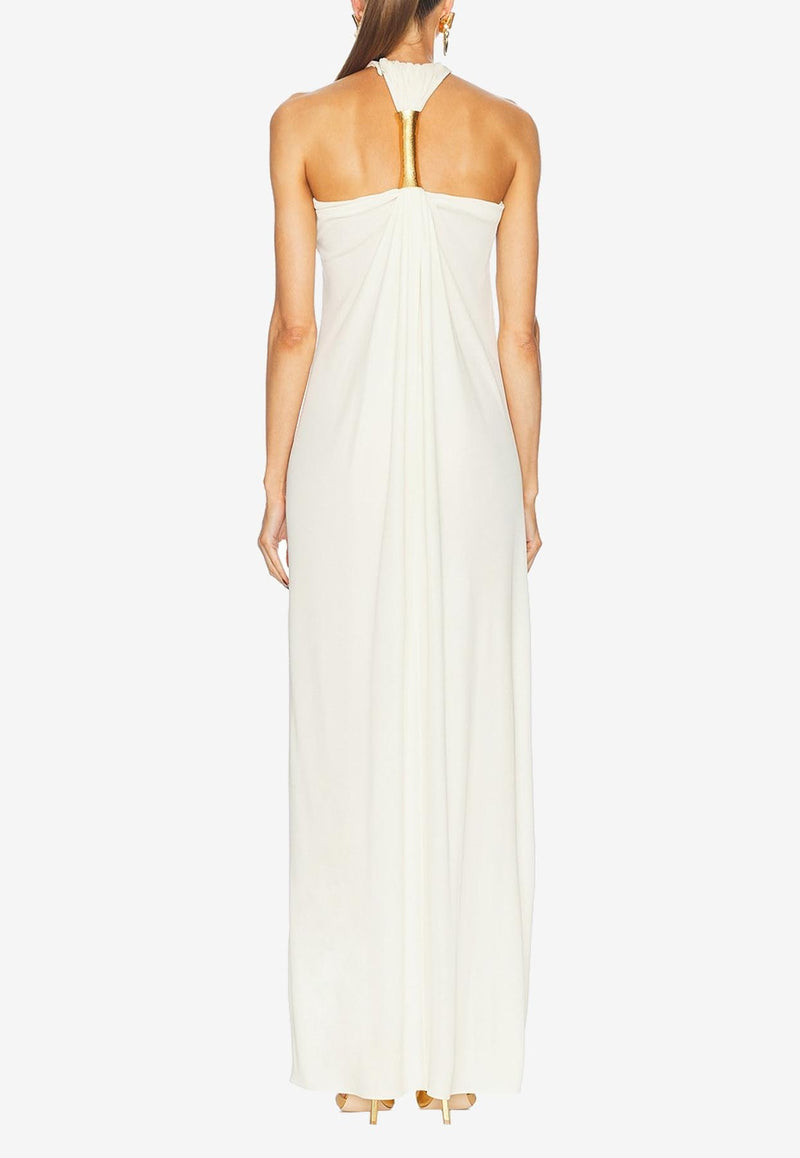 Tom Ford Halterneck Draped Maxi Dress ABJ823-JEX131 AW002 White
