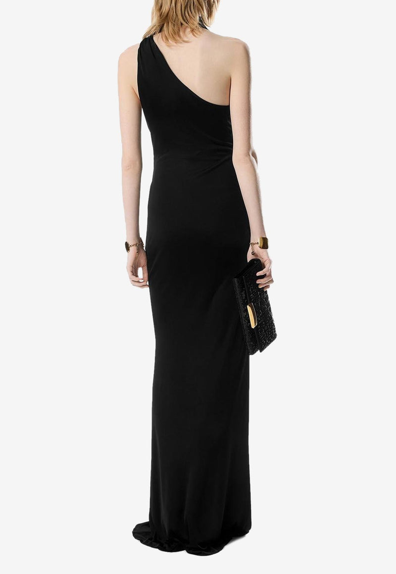 Tom Ford One-Shoulder Evening Dress with Scarf Black ABJ864-JEX169 LB999
