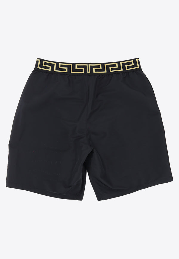 Versace La Greca Swim Shorts Black ABU01023-A232415-A80G
