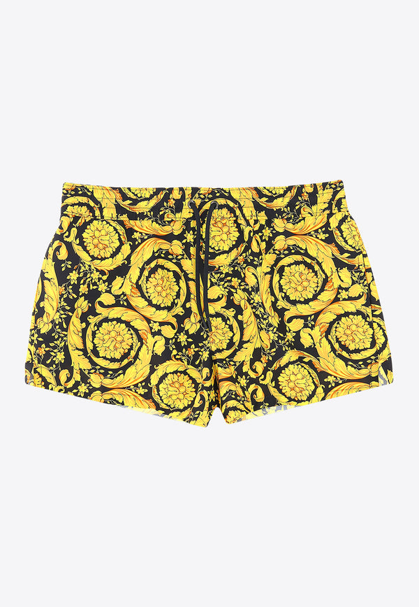 Versace Barocco Print Swim Shorts Yellow ABU05020-A233170-A7900
