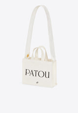 Patou Small Logo Print Tote Bag White