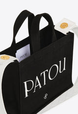 Patou Small Logo Print Tote Bag Black