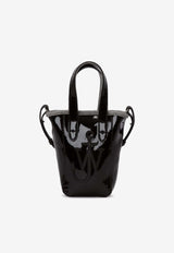 JW Anderson Mini Belt Tote Bag in Coated Denim Black AC0380_FA0391_999