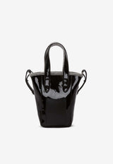 JW Anderson Mini Belt Tote Bag in Coated Denim Black AC0380_FA0391_999