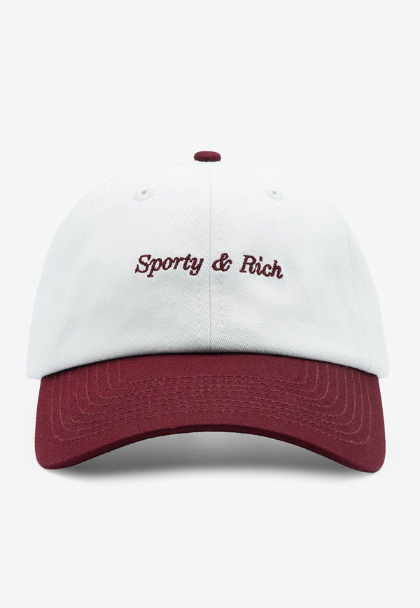Sporty & Rich Logo Two-Tone Baseball Cap ACAW2340WHWHITE MULTI