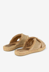 Jimmy Choo Aciel Woven Flat Sandals ACIEL SANDAL FLATGUB GOLD/DARK CAPPUCCINO