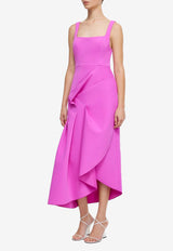 Acler Hewton Draped Midi Dress Fuchsia