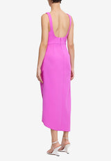 Acler Hewton Draped Midi Dress Fuchsia