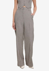 Acler Willcott Houndstooth Tailored Pants Gray