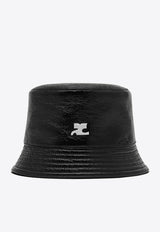 Courrèges Signature Logo Vinyl Bucket Hat Black ACP005VY0014_000_9999