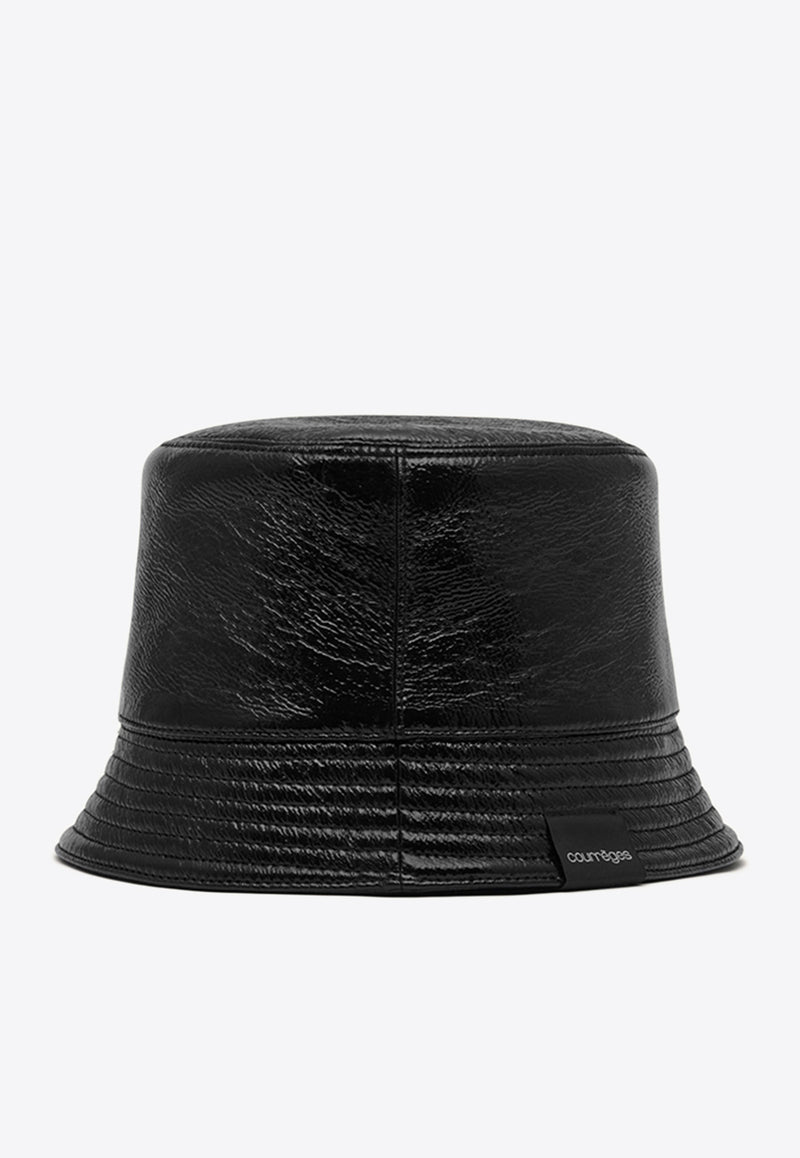 Courrèges Signature Logo Vinyl Bucket Hat Black ACP005VY0014_000_9999