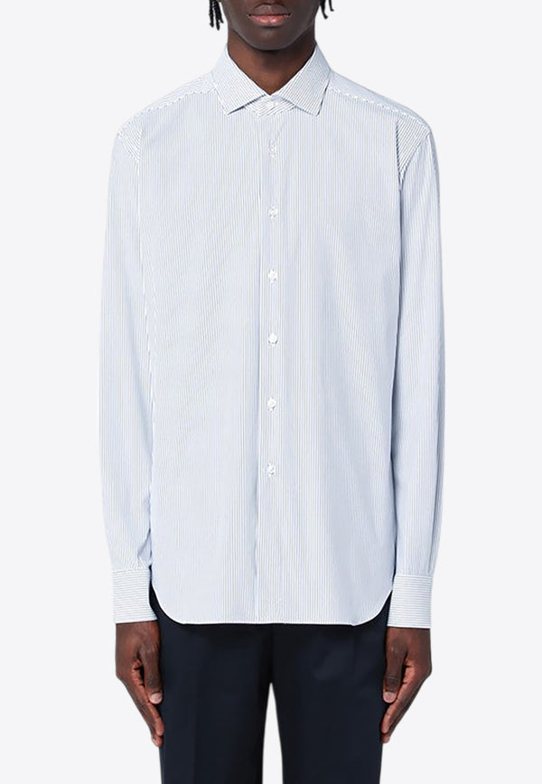 XACUS Striped Long-Sleeved Shirt Light Blue ACT558ML81608/Q_XACUS-001