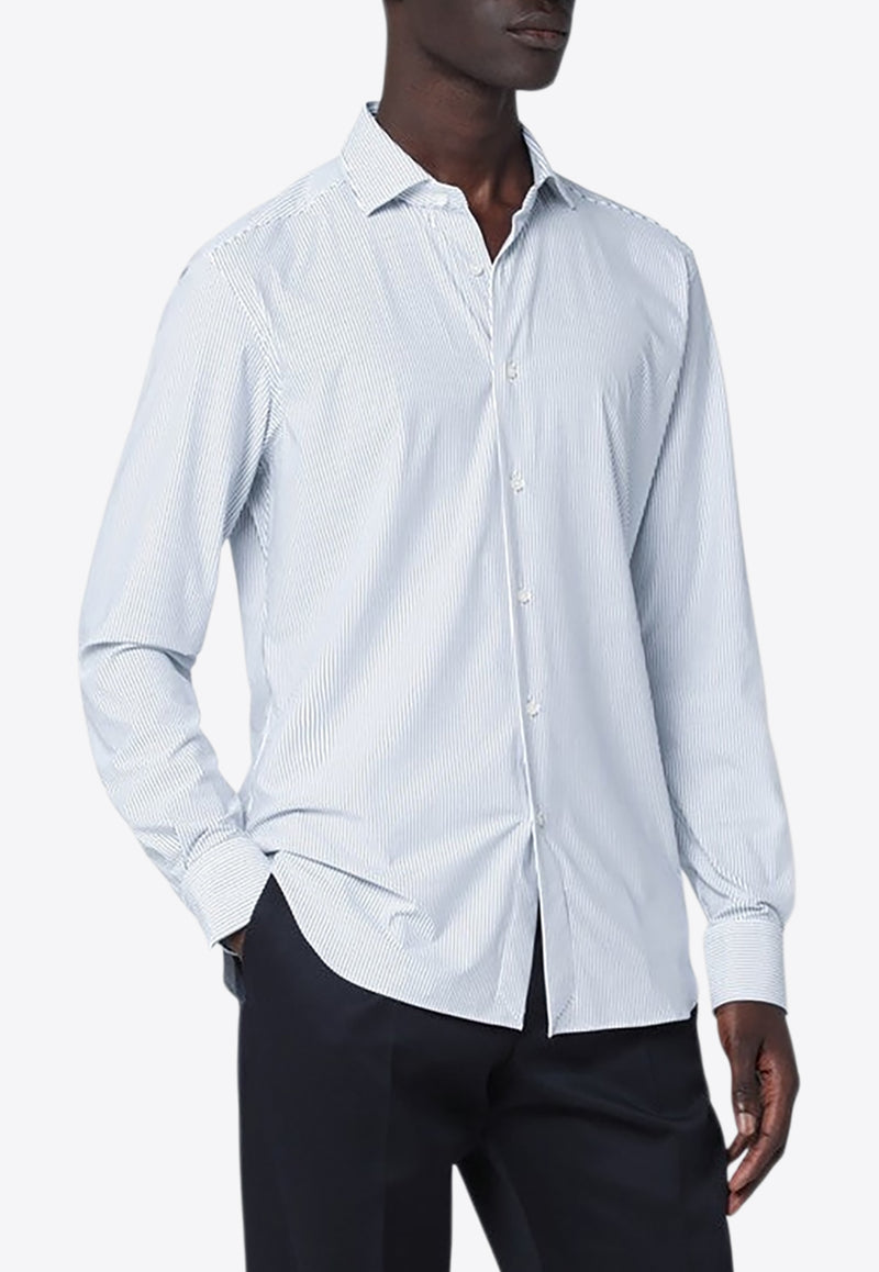 XACUS Striped Long-Sleeved Shirt Sky Blue ACT558ML91619/R_XACUS-004