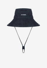Jacquemus Logo Denim Bucket Hat Navy ACU00721AD00036_NAVY