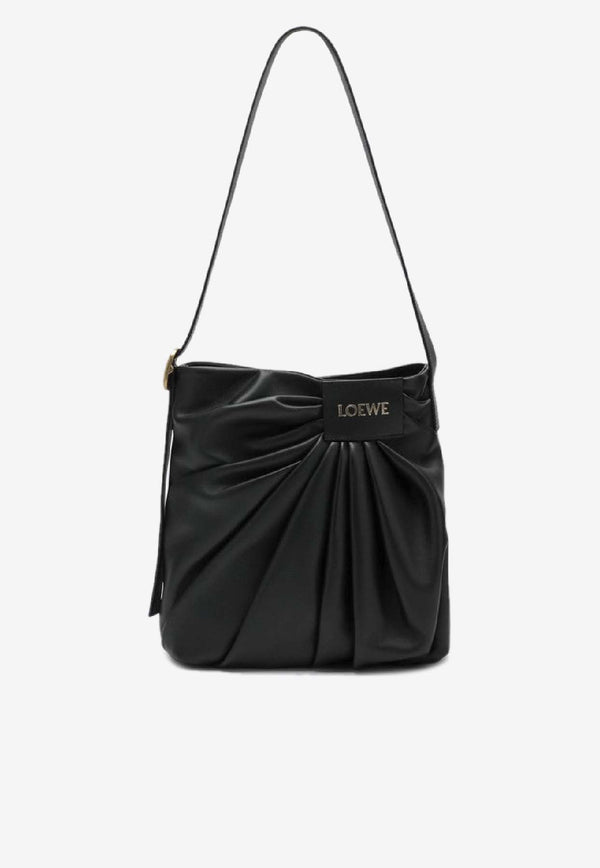 Loewe Draped Leather Shoulder Bag Black ADHBDPTX01LE/S_LOEW-1100