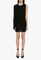 Andreadamo Draped Viscose One-Shoulder Mini Dress Black ADPS24DR08290473VI/O_ANDRA-0473