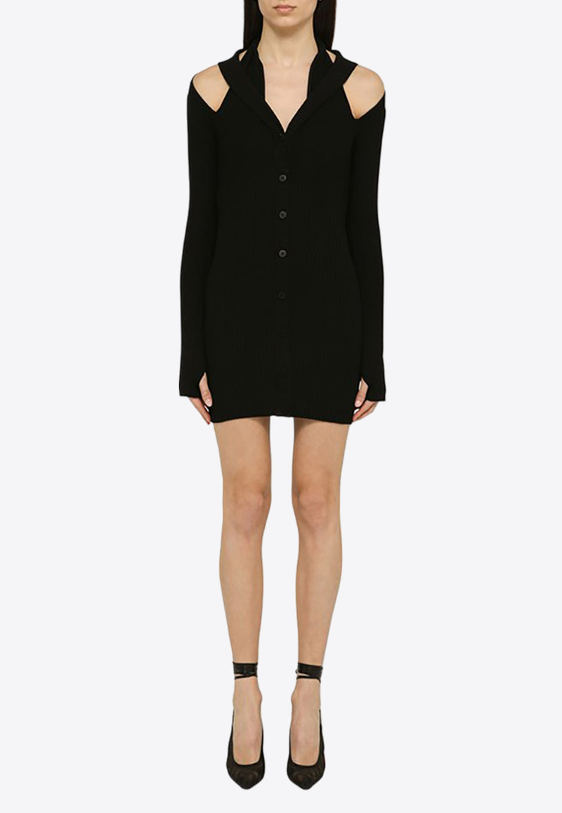 Cut-Out Ribbed Mini Dress – THAHAB KW