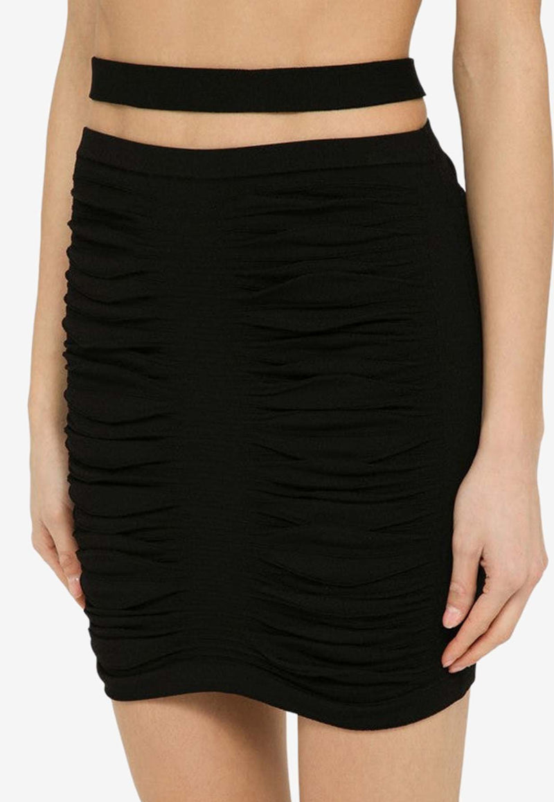 Andreadamo Draped Mini Skirt ADPS24SK11751372VI/O_ANDRA-0372 Black