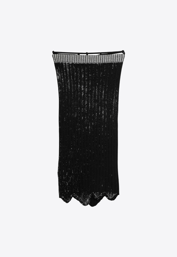 Acne Studios Asymmetric Rib Knit Midi Skirt Black AF0448CO/O_ACNE-J83