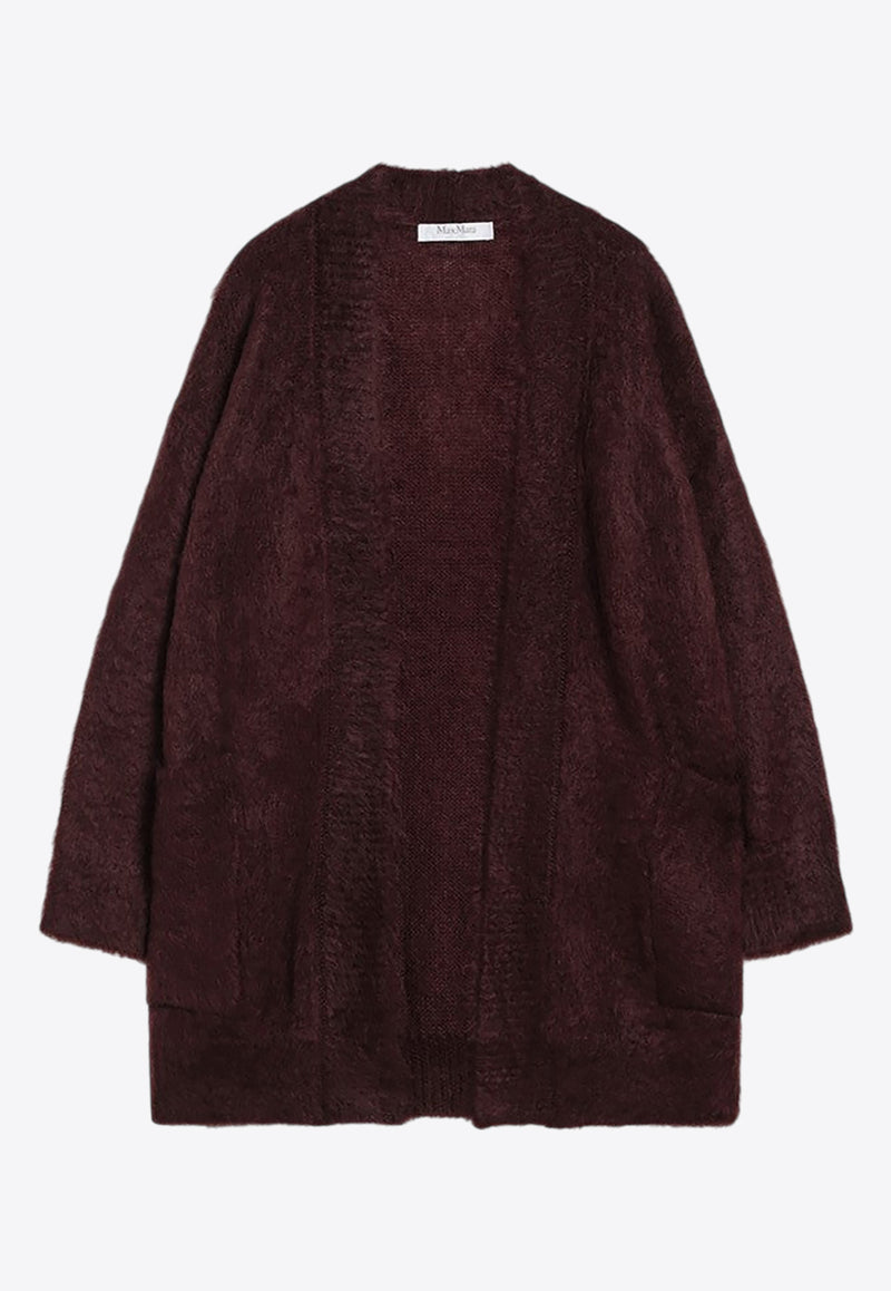 Max Mara Affetto Shaved Mohair Cardigan Burgundy AFFETTO1234WO/R_MAXM-003