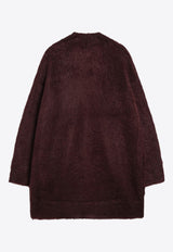 Max Mara Affetto Shaved Mohair Cardigan Burgundy AFFETTO1234WO/R_MAXM-003
