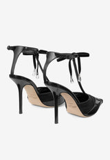 Jimmy Choo Afia 100 Mesh and Leather Pumps Black AFIA/MESH 100 DQN BLACK/BLACK