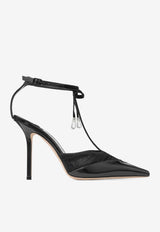 Jimmy Choo Afia 100 Mesh and Leather Pumps Black AFIA/MESH 100 DQN BLACK/BLACK