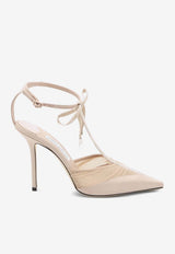 Jimmy Choo Afia 100 Mesh and Satin Pumps Cream AFIA/MESH 100 DQR MACARON/MACARON