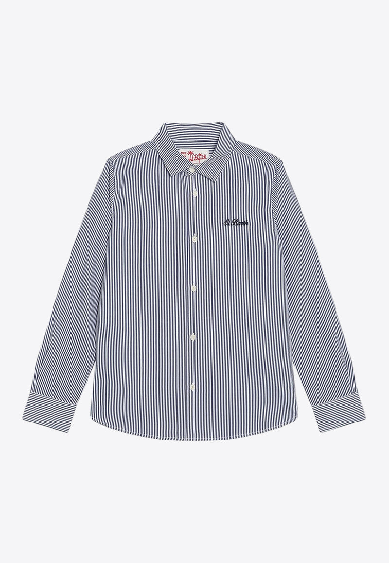 MC2 Saint Barth Kids Boys Agnes Snoopy Print Stripe Shirt Blue AGN000103579H/Q_MC2-61