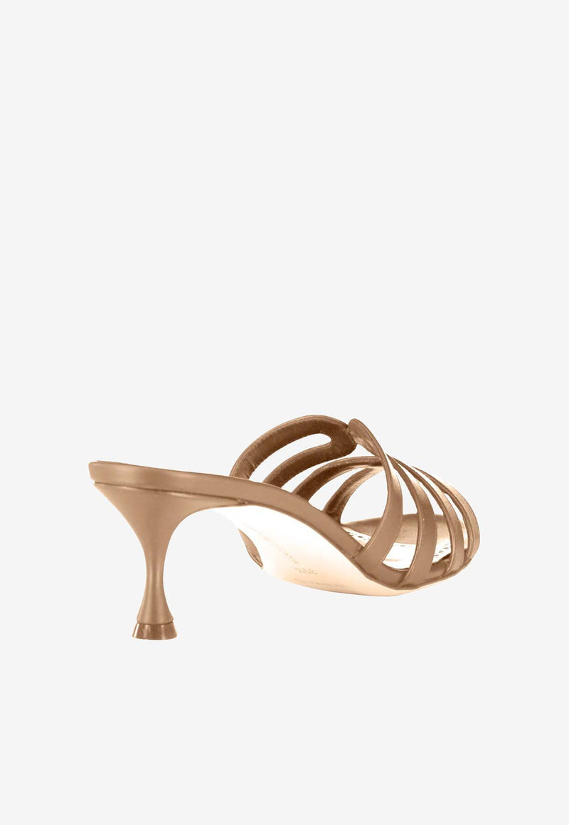 Manolo Blahnik Ahwak 50 Calf Leather Mules Nude AHWAK 50 NUDE 2601 1934-0001