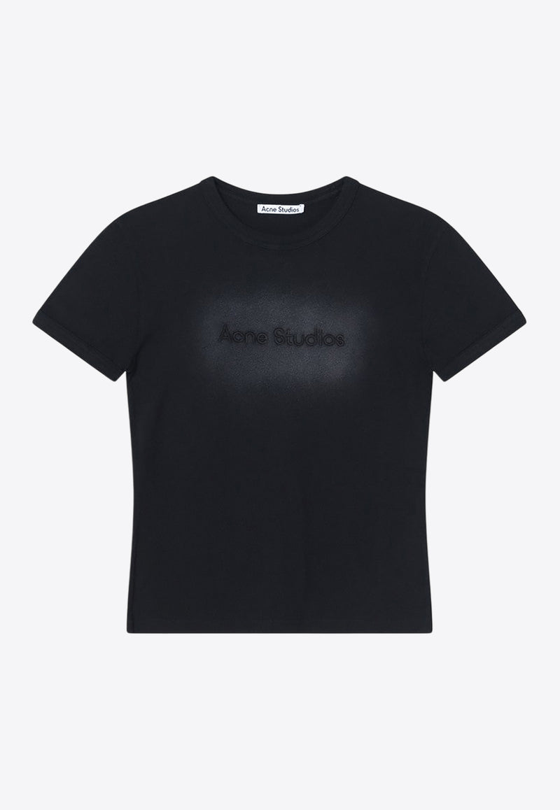 Acne Studios Sprayed Fade-Out Logo T-shirt Black AL0457CO/Q_ACNE-BM0