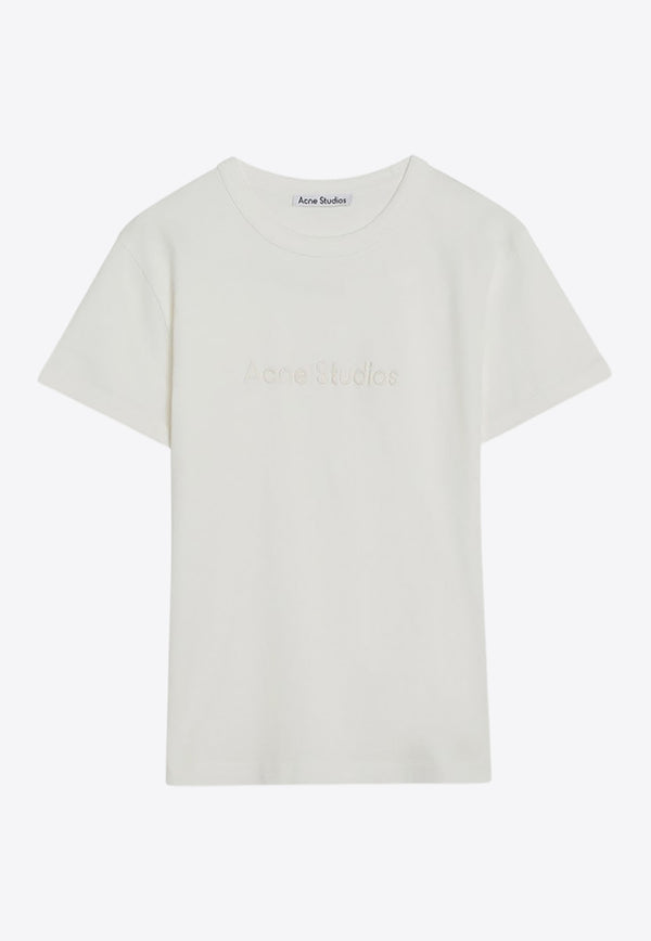 Acne Studios Logo Print Crewneck T-shirt White AL0469CO/R_ACNE-AEH