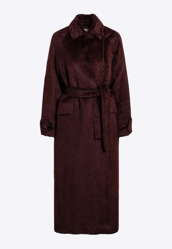Max Mara Albata Double-Breasted Wool-Blend Coat Bordeaux ALBATA1234WO/R_MAXM-003