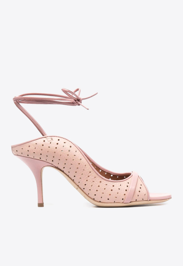 Malone Souliers Alba 70 Perforated Leather Sandals Pink ALBA 70-2 ROSE
