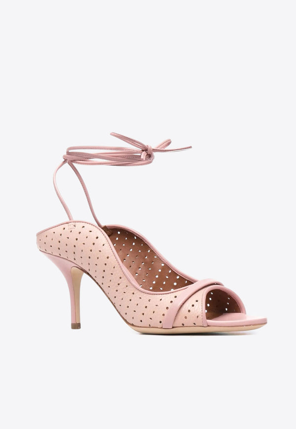 Malone Souliers Alba 70 Perforated Leather Sandals Pink ALBA 70-2 ROSE