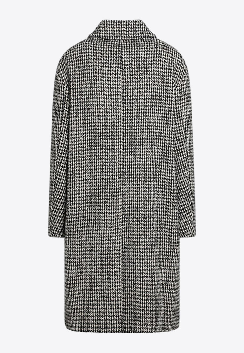 S Max Mara Alessia Houndstooth Double-Breasted Coat  Gray ALESSIAWO/R_MAXS-001