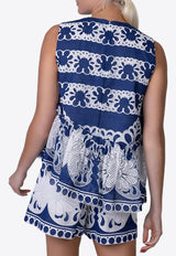 Borgo de Nor Alora Asymmetric Printed Top Multicolor ALORA_MULTI COLO