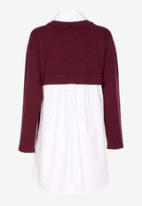 Elisabetta Franchi Logo Embroidered Layered Mini Dress Black AM09T56E2_CM4