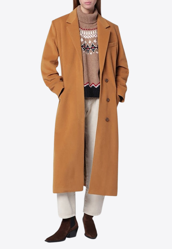 Isabel Marant Ellenita Single-Breasted Long Coat Camel AMA0440FAC3D03I/R_ISAMA-50CM