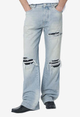 Amiri Straight-Leg Ripped Jeans Light Blue AMBMJE1026DE/S_AMIRI-575