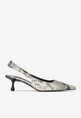 Jimmy Choo Amel 50 Snake Print Leather Pumps AMEL 50 PKB ROCCIA