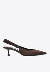 Jimmy Choo Amel 50 Suede Slingback Pumps  Brown AMEL50JRS/R_JIMCH-CH