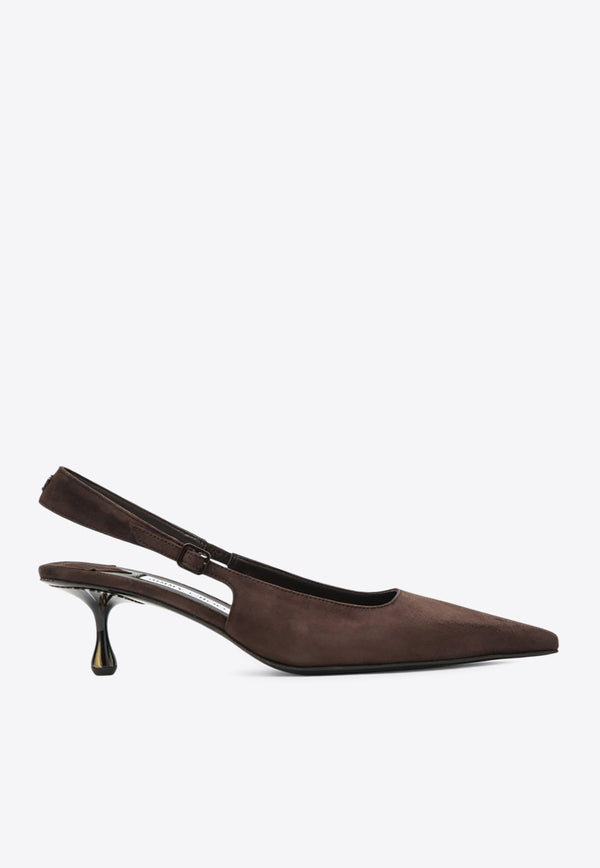 Jimmy Choo Amel 50 Suede Slingback Pumps  Brown AMEL50JRS/R_JIMCH-CH