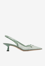 Jimmy Choo Amita 45 Lace Slingback Pumps Green AMITA 45 DRH VERDE/VERDE