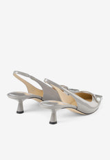 Jimmy Choo Amita 45 Patent Leather Slingback Pumps Dove AMITA 45 PAT DOVE