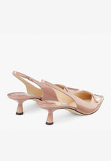 Jimmy Choo Amita 45 Slingback Pumps in Patent and Nappa Leather AMITA 45 PTZ BALLET PINK/BALLET PINK