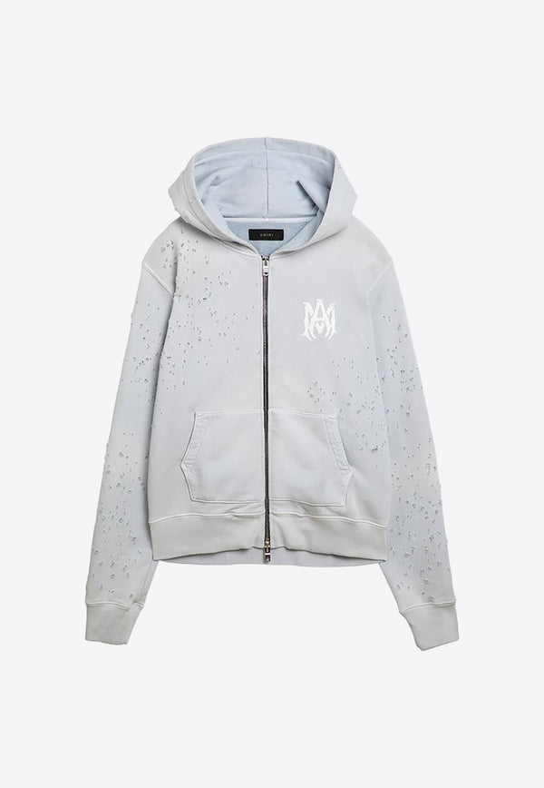 Amiri Logo Print Zip-Up Sweatshirt Light Blue AMJYHD1021CO/O_AMIRI-460