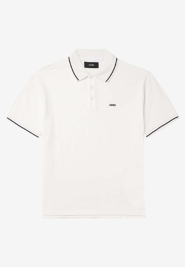 Amiri Logo Embroidered Polo T-shirt White AMJYPO1018_WHITE