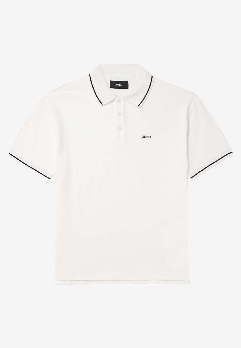 Amiri Logo Embroidered Polo T-shirt White AMJYPO1018_WHITE